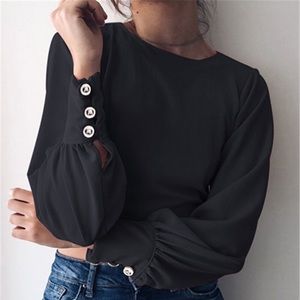 Open Back Long Sleeve Black Blouse 🖤